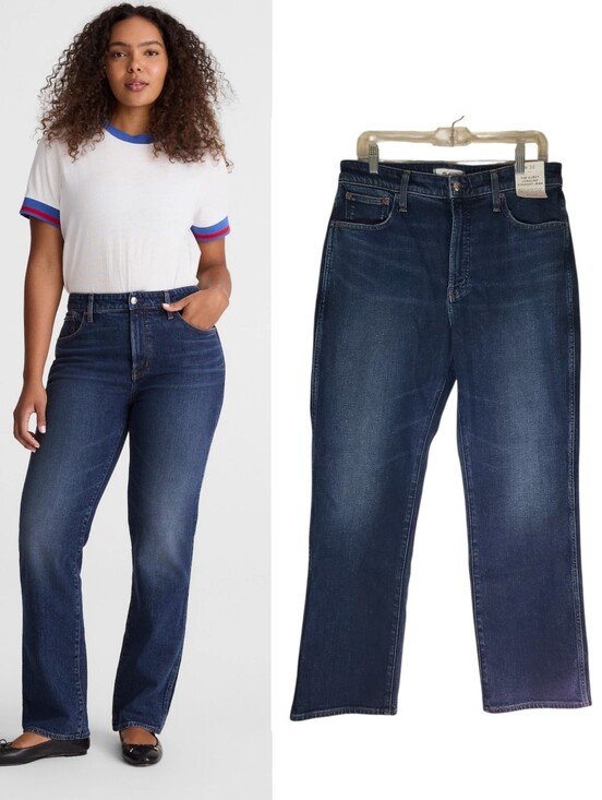 Madewell Denim - Madewell Curvy Longline High Rise Straight Jean Midnight Waters Wash Casual 32"
